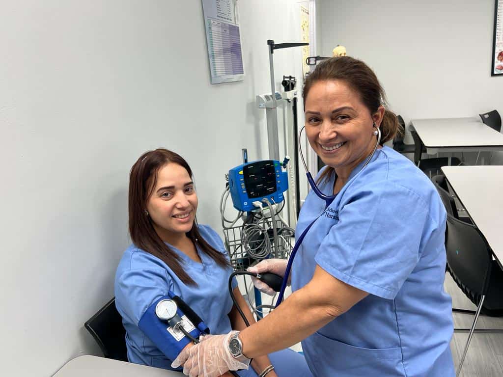 Miramar Medical assistant program students take blood pressure measurements
